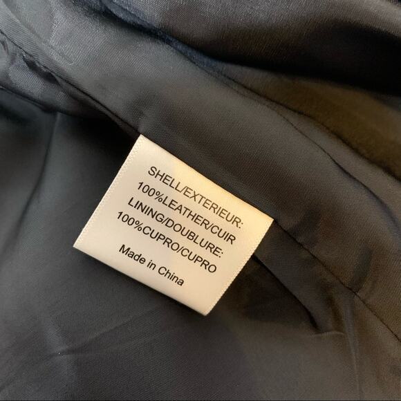 Tory Burch leather moto style jacket black sz 4 - Picture 6 of 9